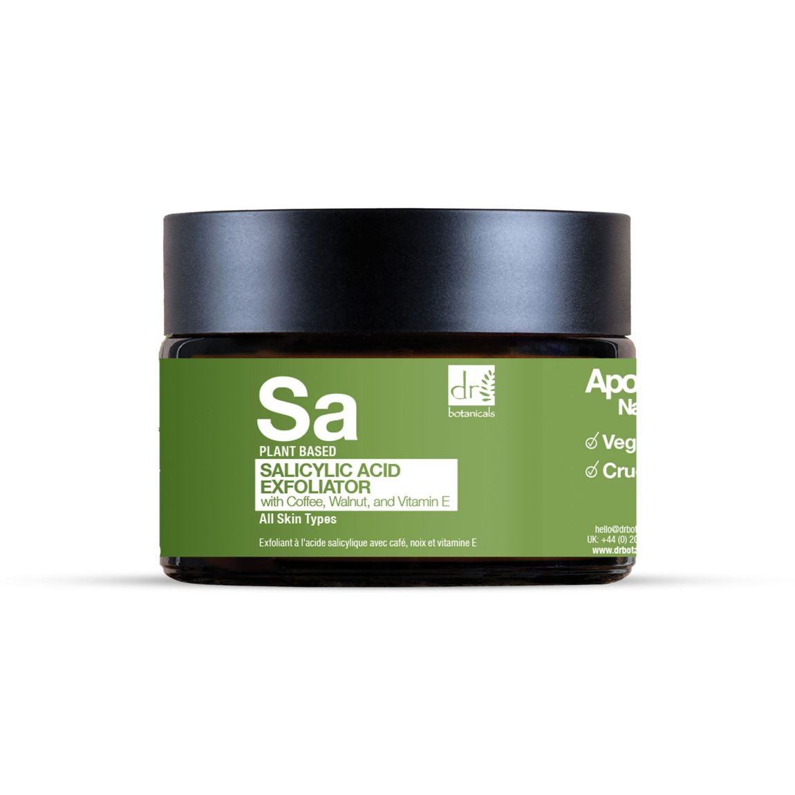 Dr Botanicals Salicylic Acid Exfoliator with Coffee, Walnut & Vitamin E 60ml main product photo