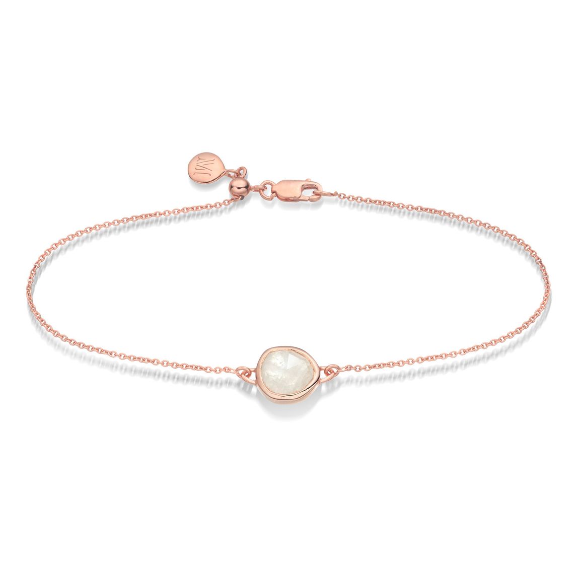 Rose Gold Vermeil Siren Gemstone Chain Bracelet - Moonstone main product photo