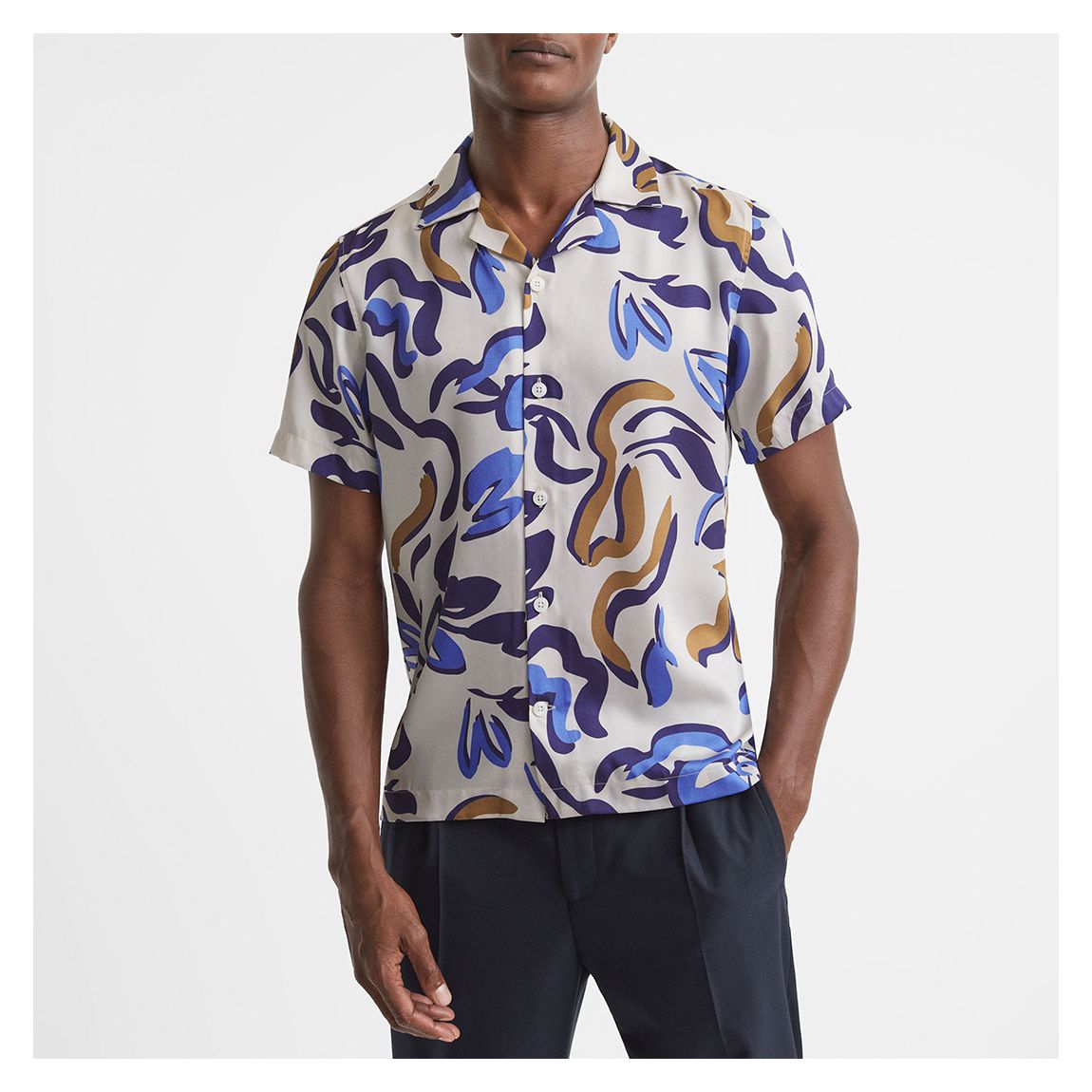 White Scout Abstract Print Shirt main product photo