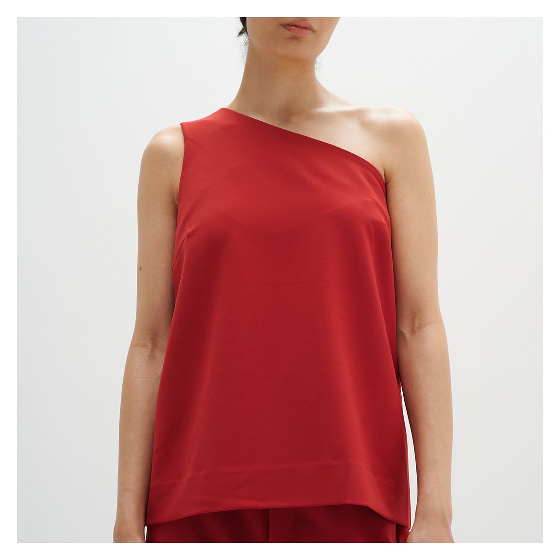 Red Ilma One Shoulder Top main product photo