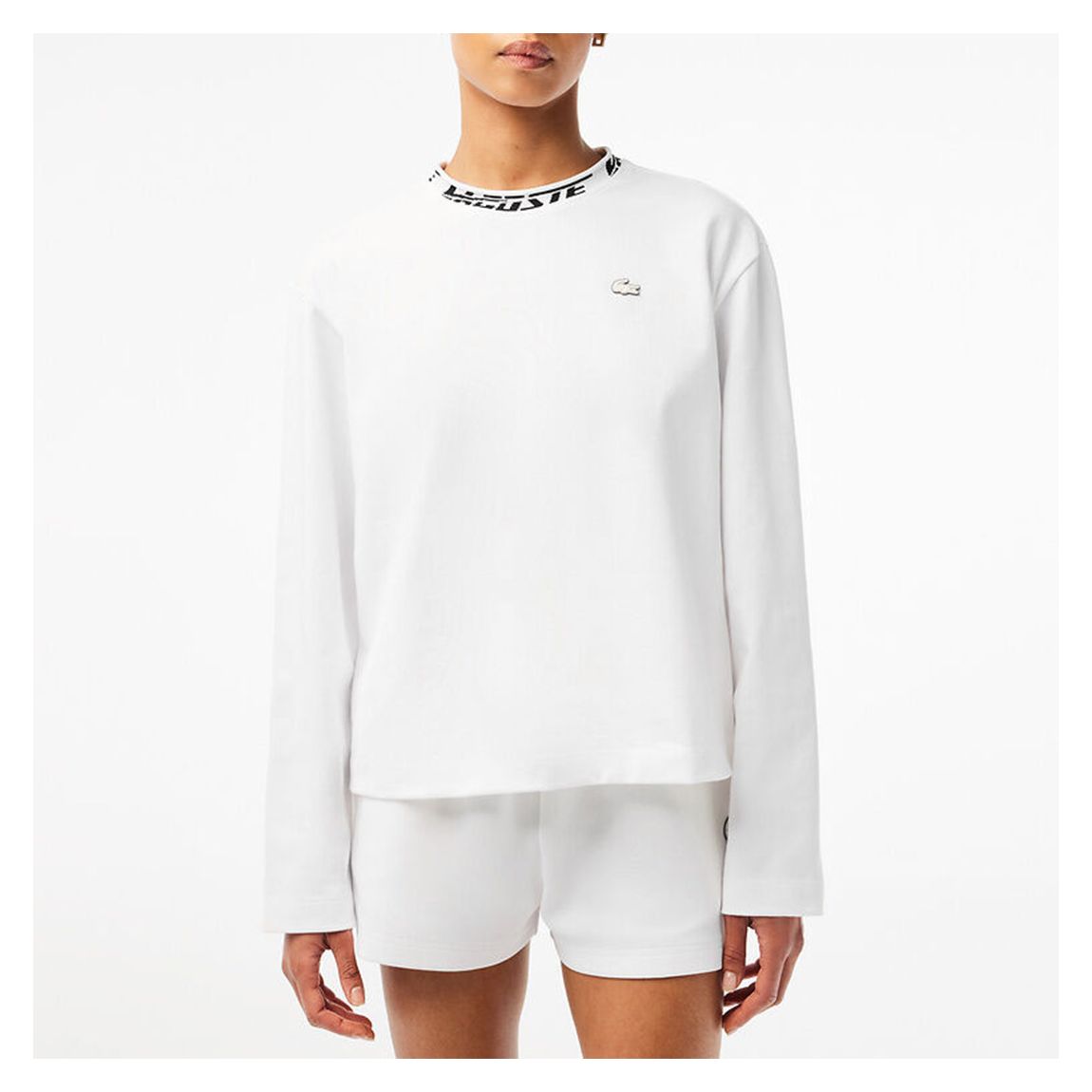 White Long Sleeve Cotton Top main product photo