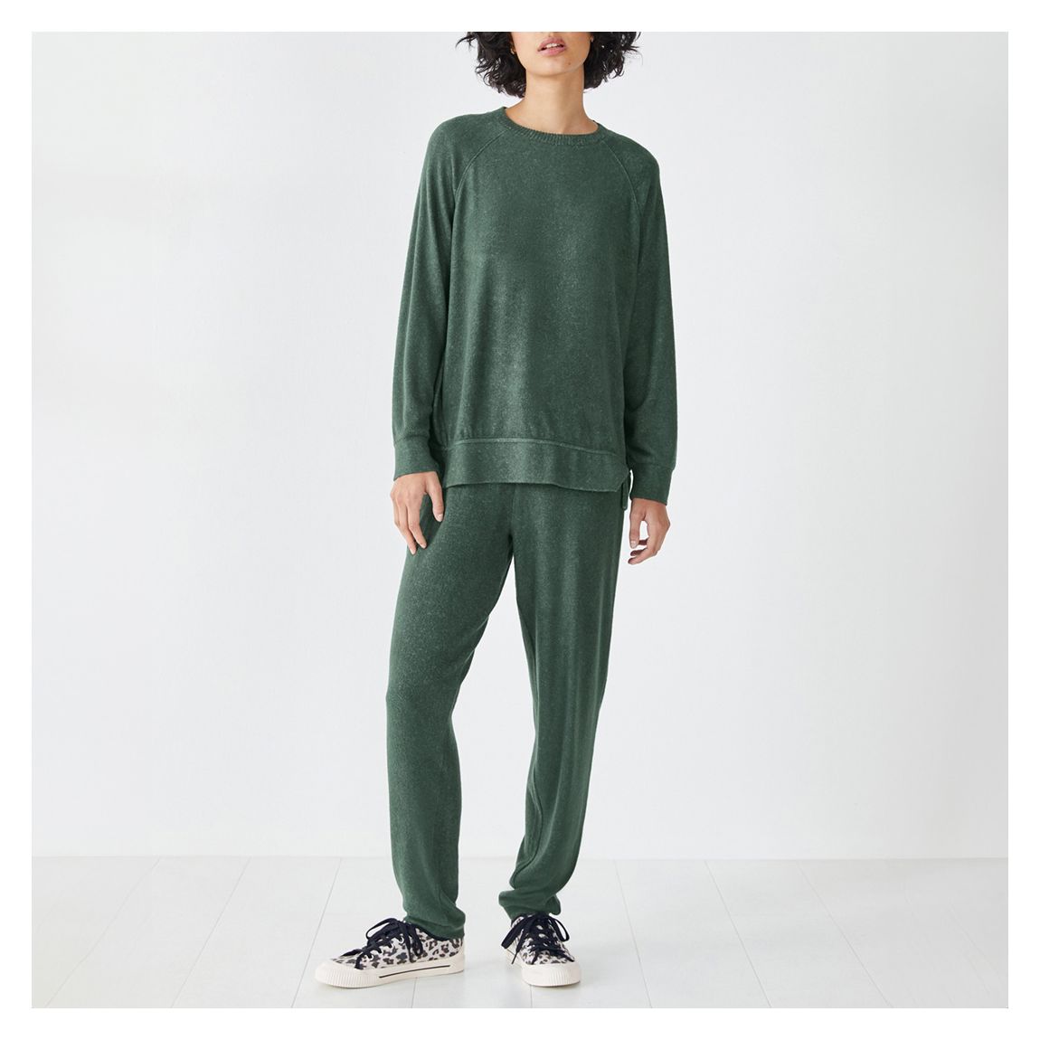 Dark Green Elle Supersoft Relaxed Joggers main product photo