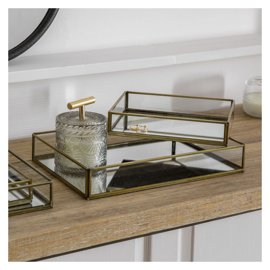 Amari Tray Antique Brass Set of 2 20.5x20.5x40cm main product photo