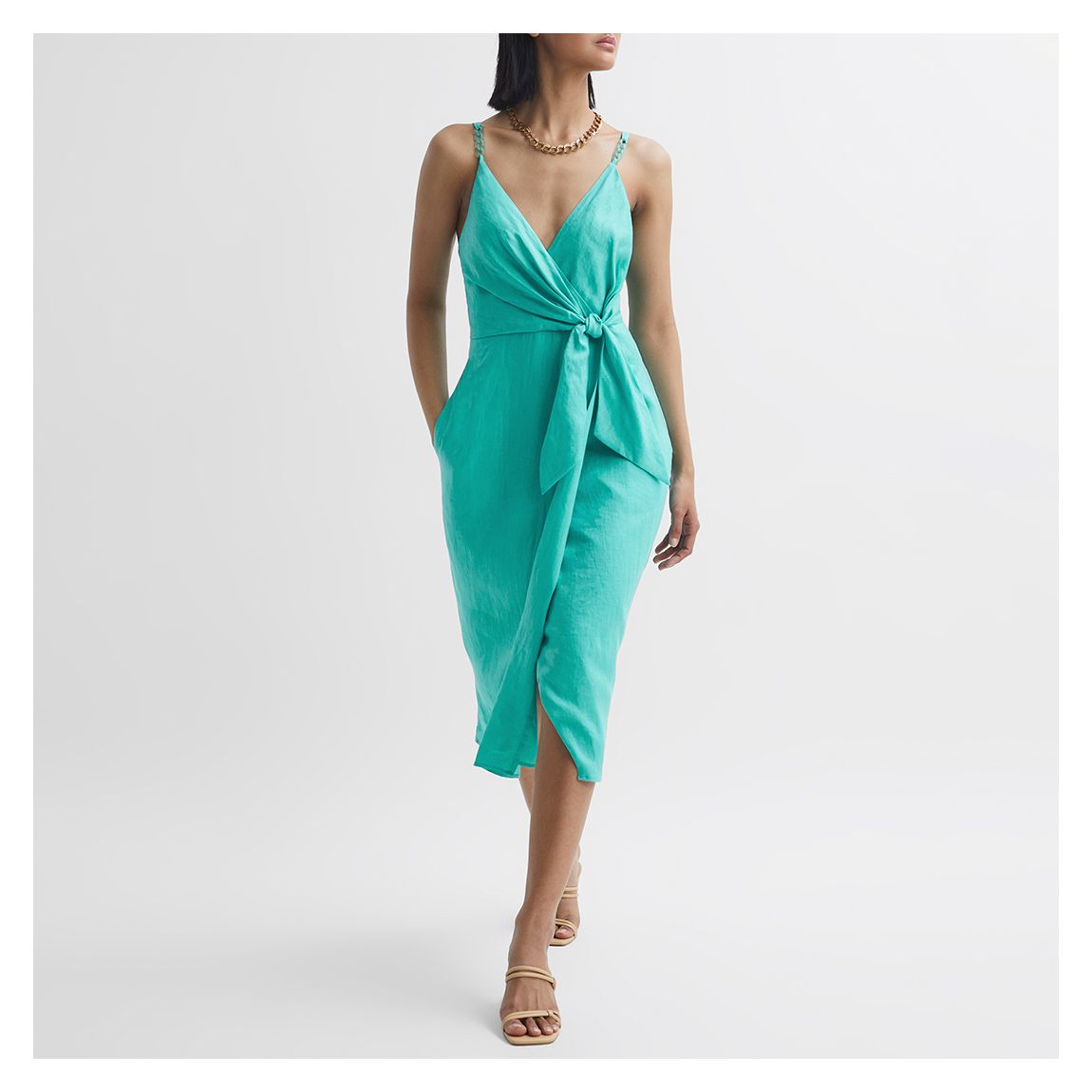 Blue Esme Petite Wrap Dress main product photo