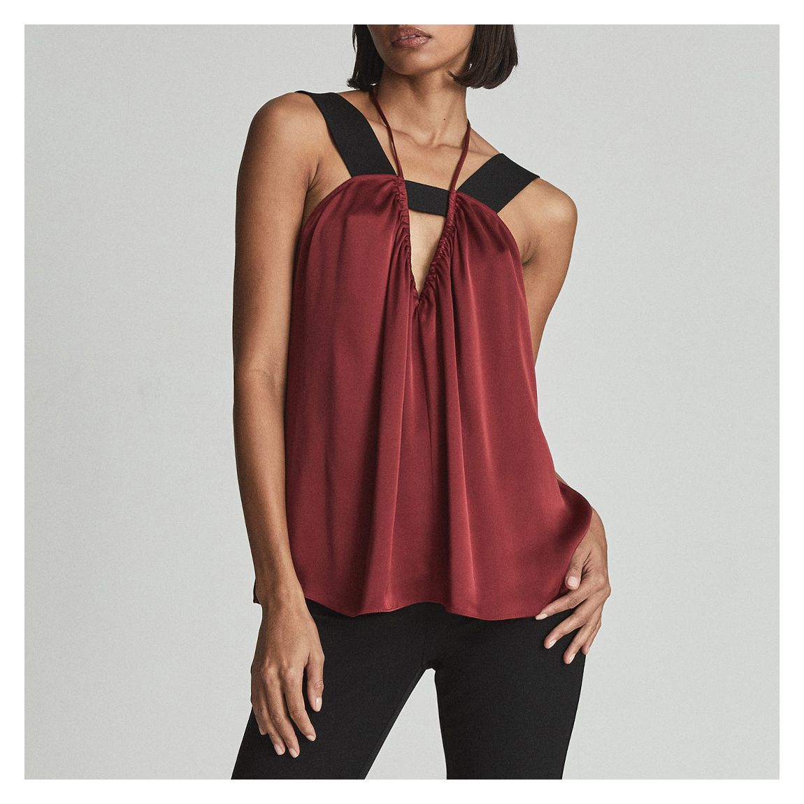 Red Lauren Satin Cami Top main product photo
