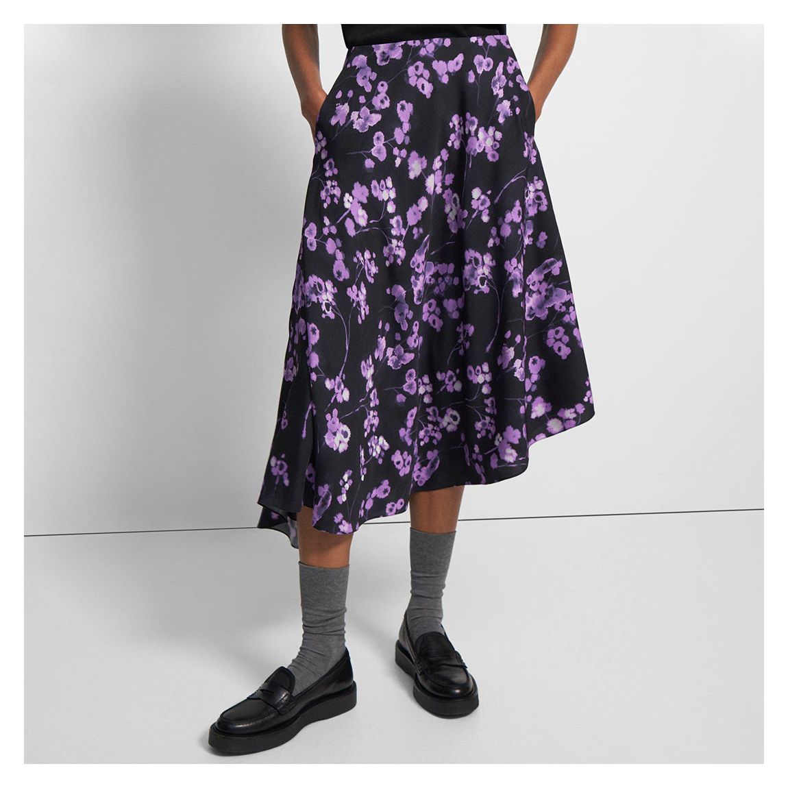 Purple/Black Floral Skirt main product photo