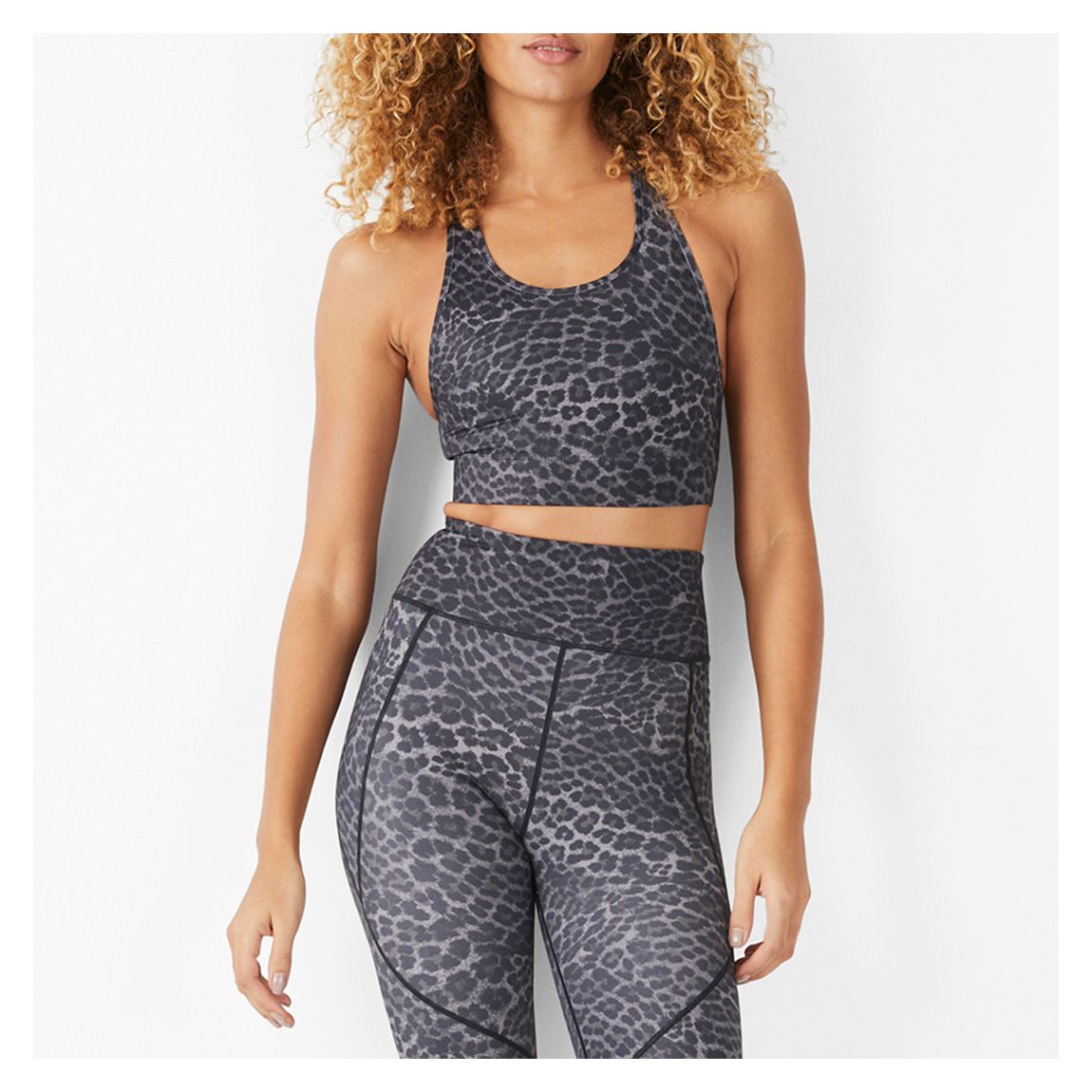 Grey Odette Printed Sports Bra main product photo
