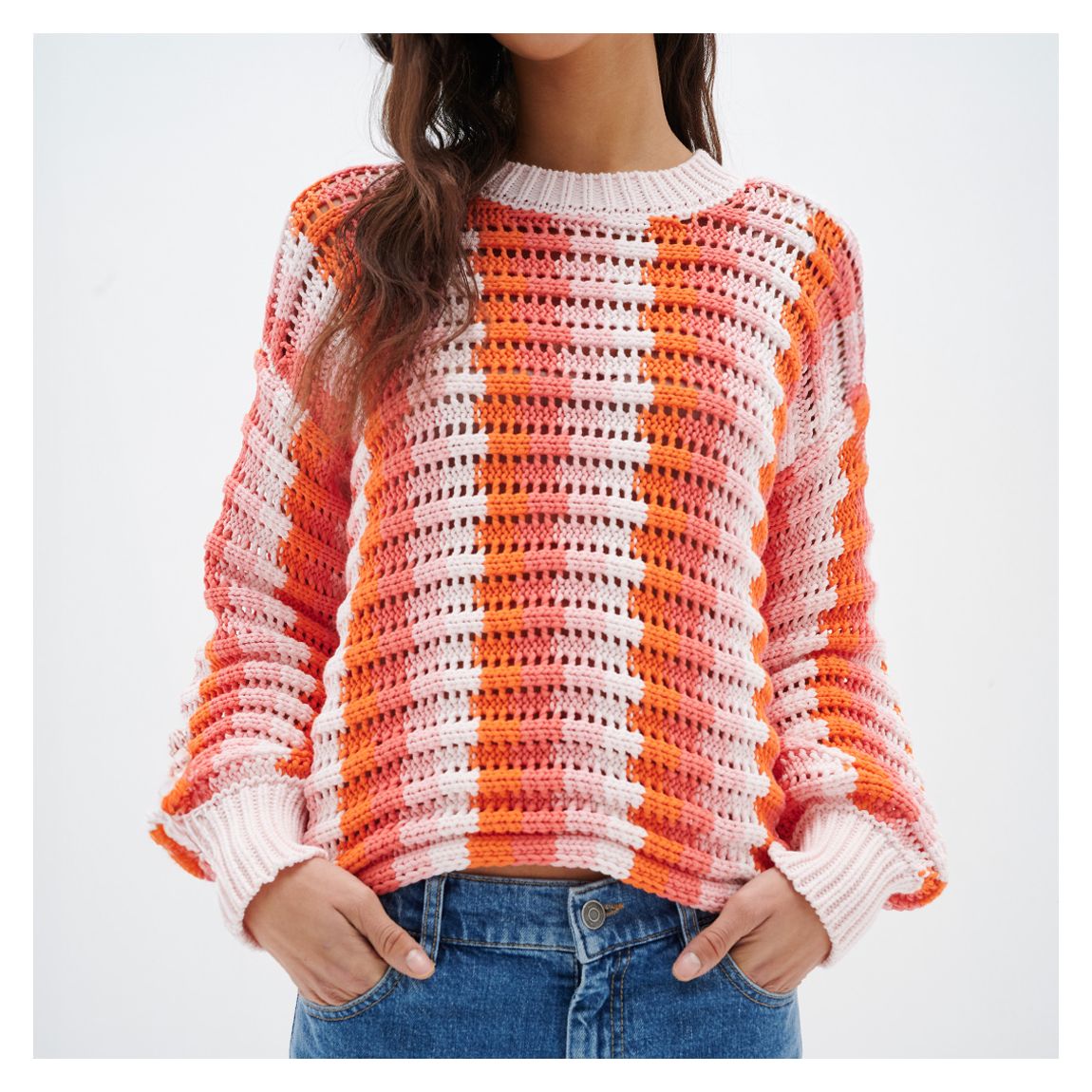 Multi Alyssa Crochet Cotton Blend Jumper main product photo