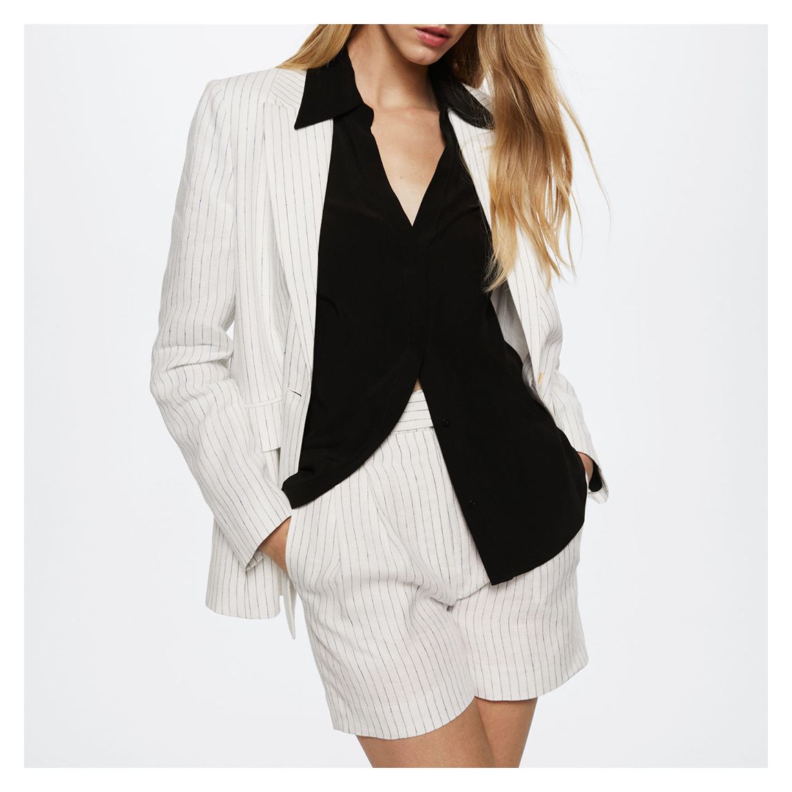 Ecru Linen Tailored Blazer main product photo