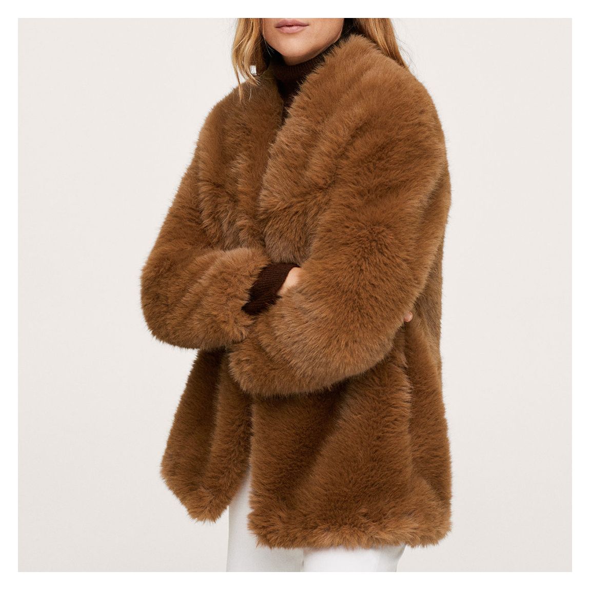 Honey Oversized Faux Fur Coat main product photo