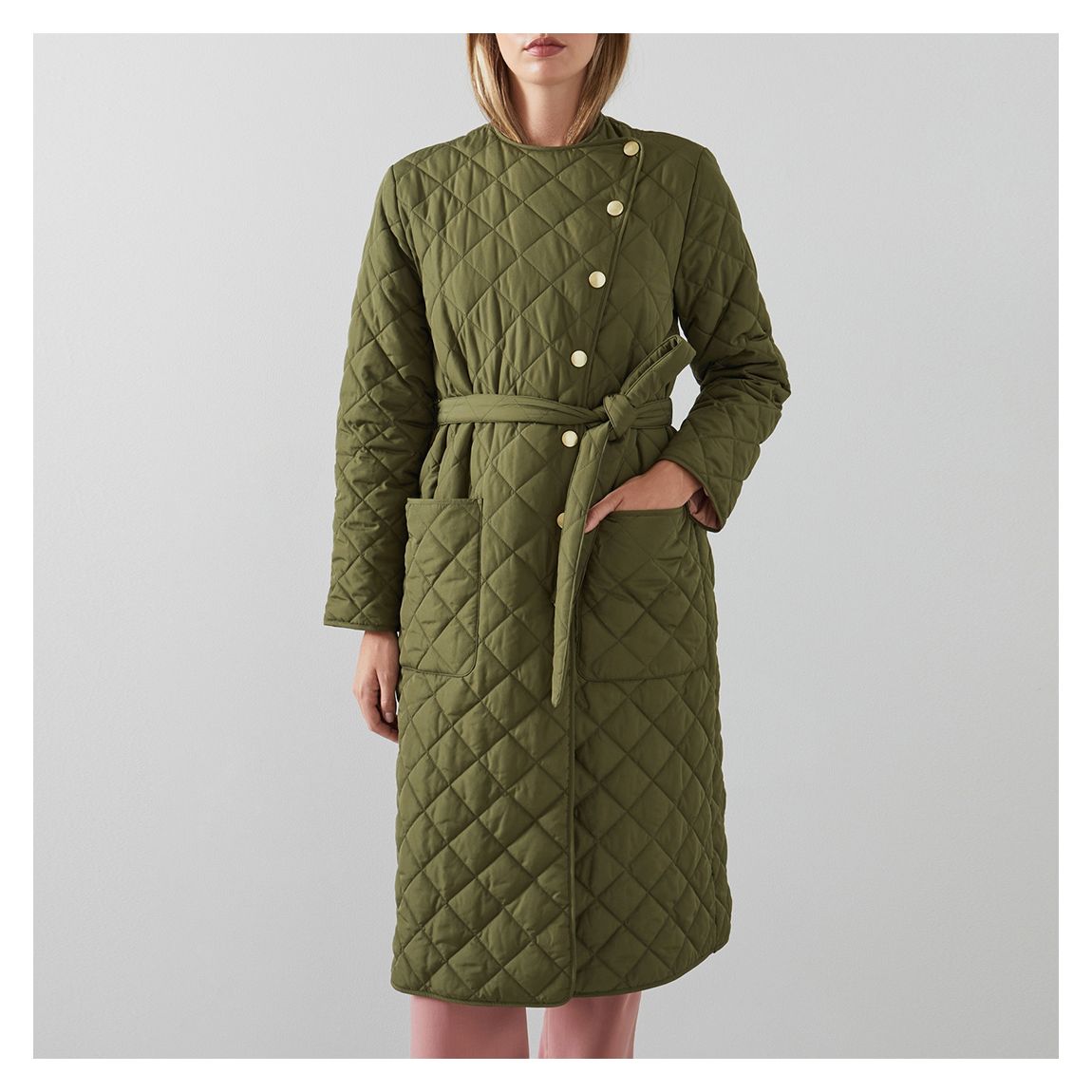 Khaki Litten Quilted Coat main product photo