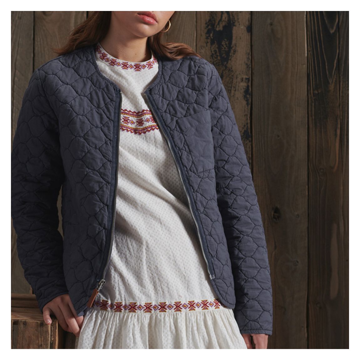 Indigo Cotton Liner Jacket main product photo