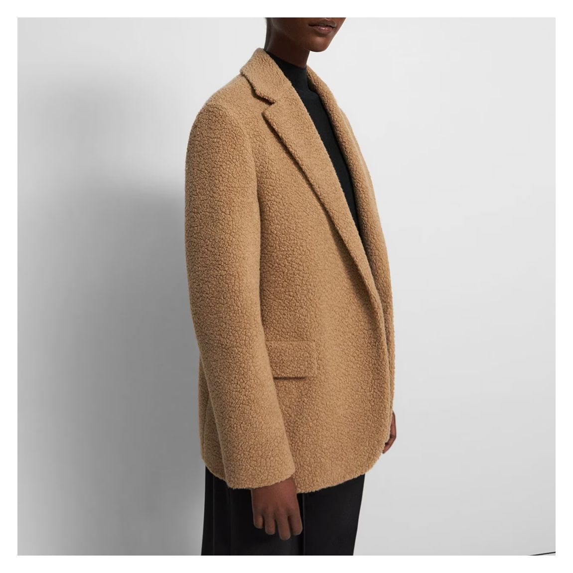 Camel Faux Fur Wool Blend Jacket main product photo
