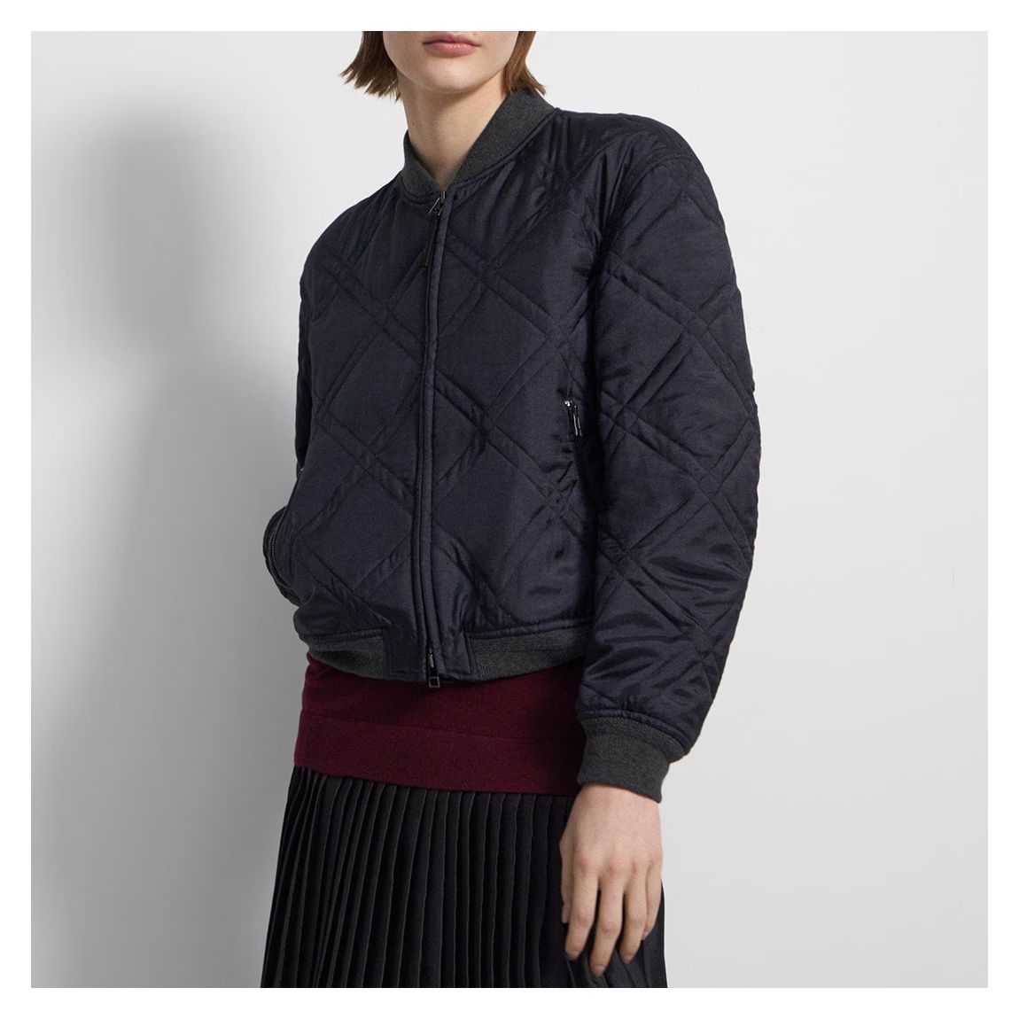 Navy Quilted Jacket main product photo