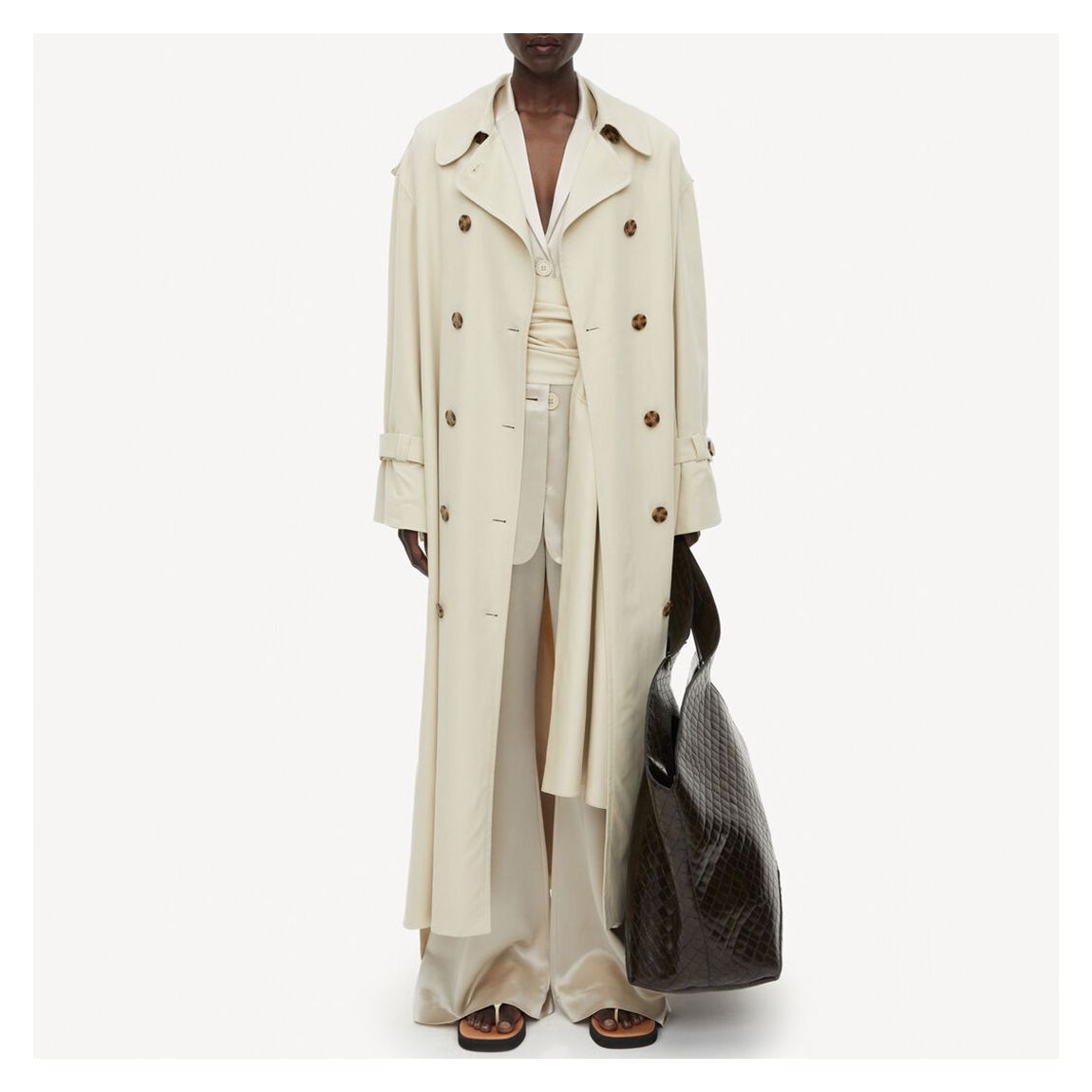 Light Sand Alanis Trench Coat main product photo
