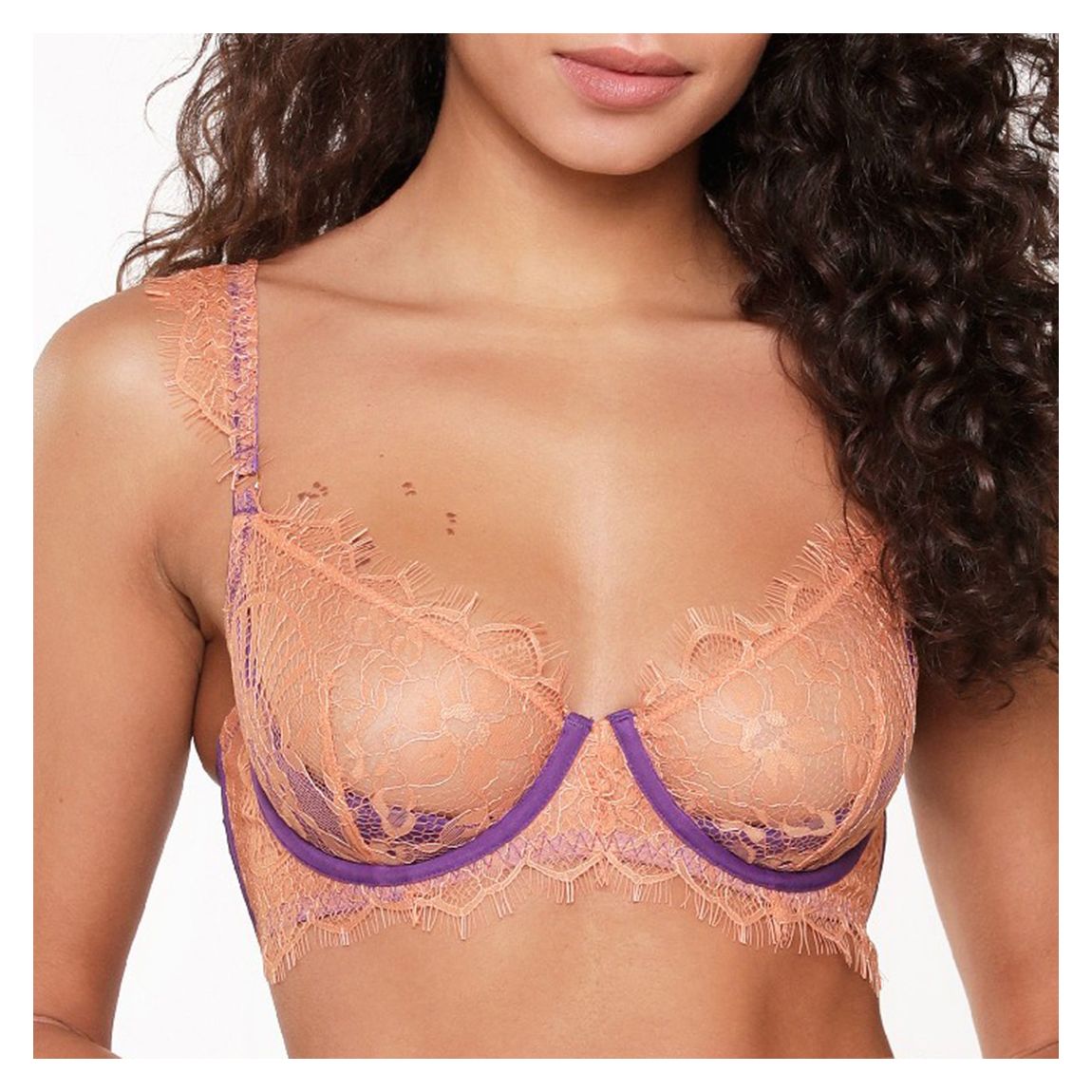 Purple Lace Half Moon Bra main product photo