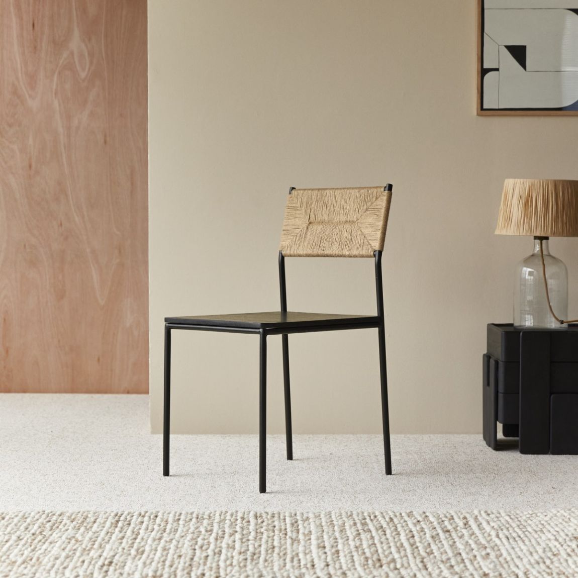 Fidele - Metal and natural-fibre chair main product photo