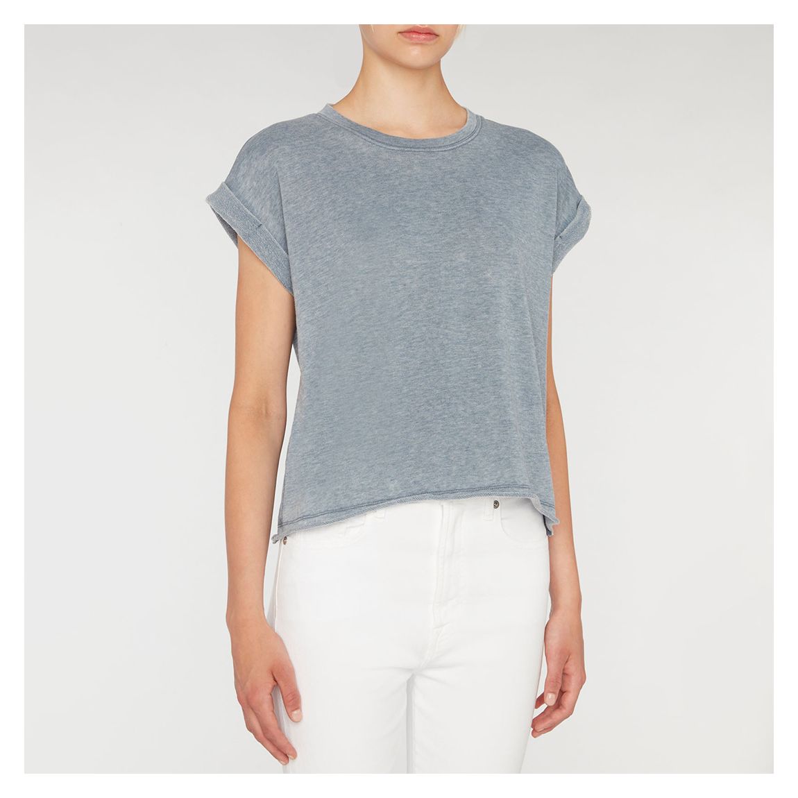 Blue Short Sleeve Cotton Blend T-Shirt main product photo