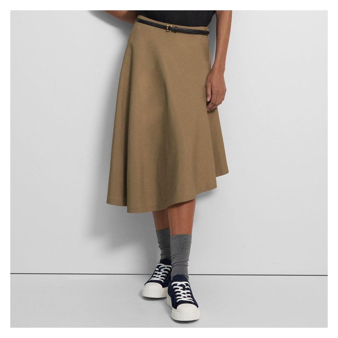 Brown Wool Blend Midi Skirt main product photo