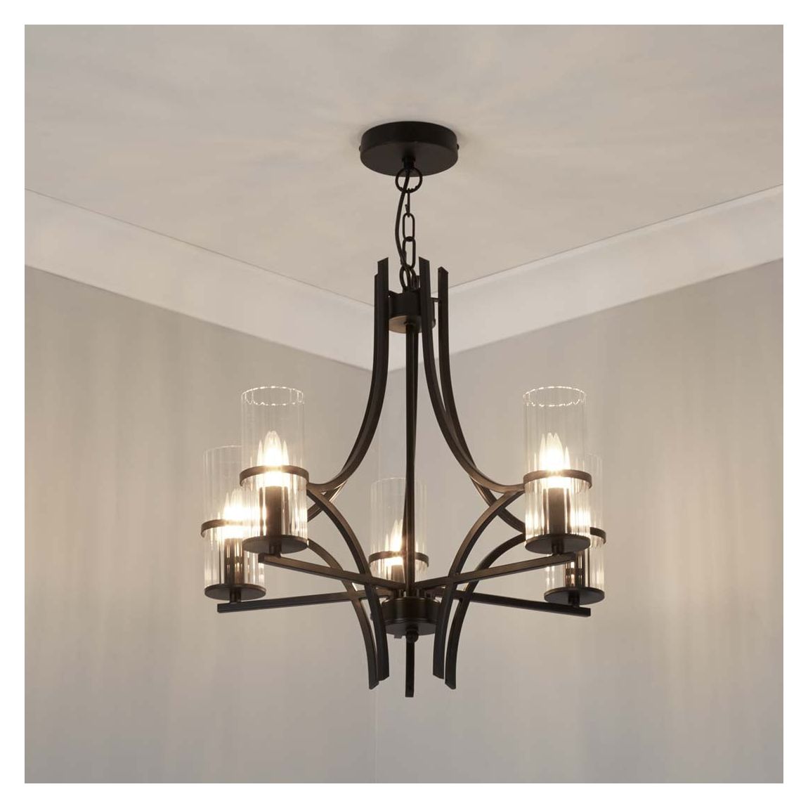 Davina 5 Light Black Pendant Chandelier Ceiling Light main product photo