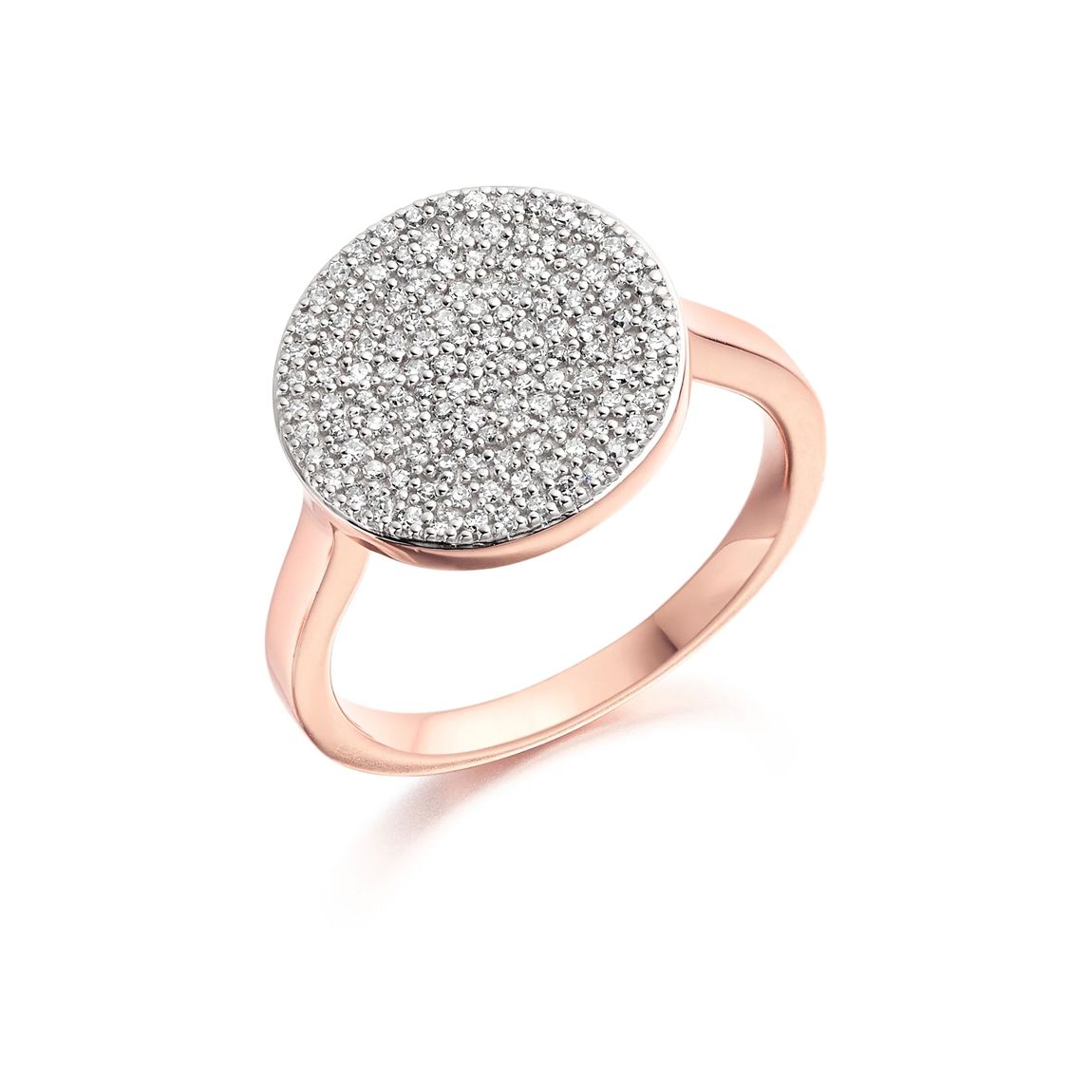 Rose Gold Vermeil Ava Disc Ring - Diamond main product photo