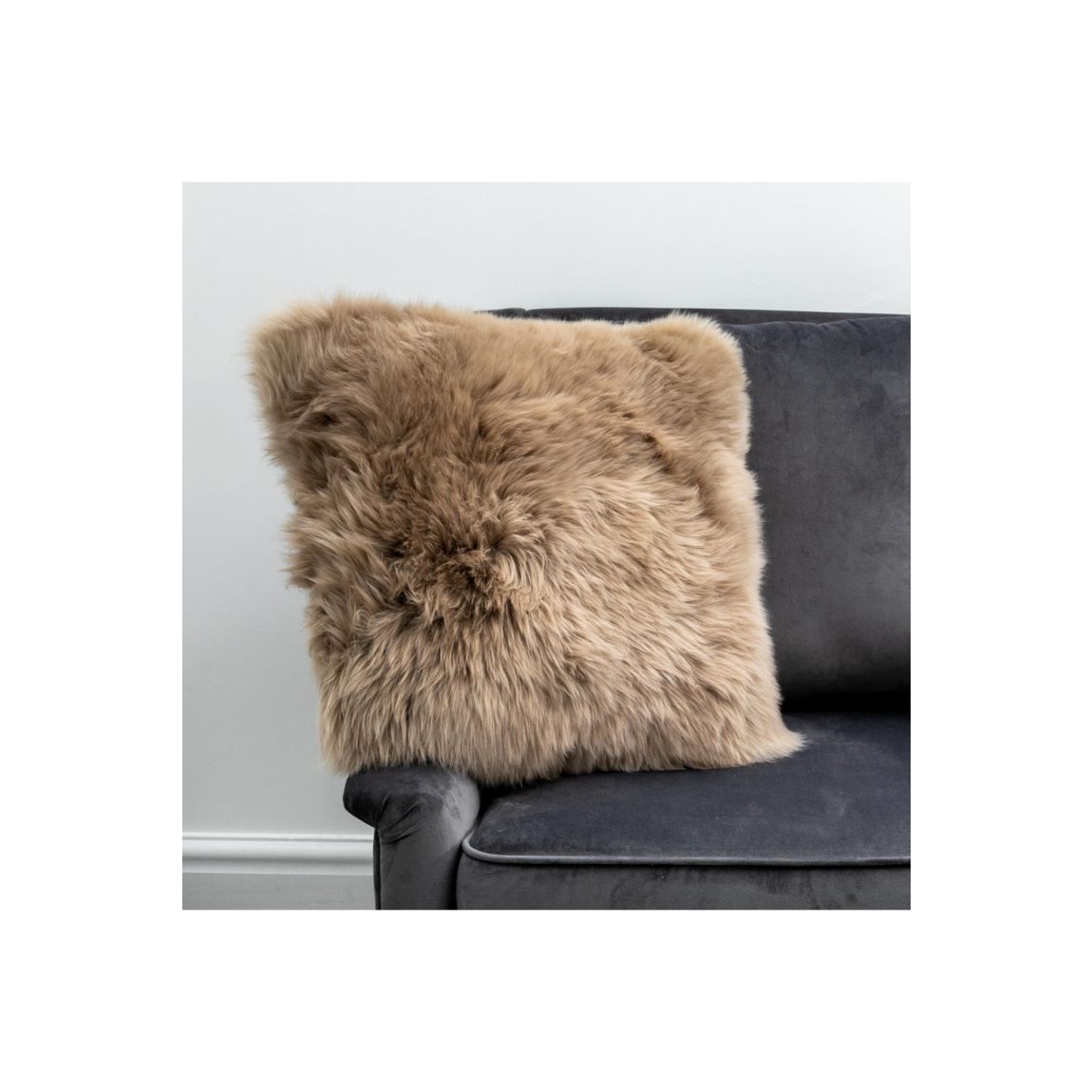 Light Brown Sheepskin Cushion main product photo