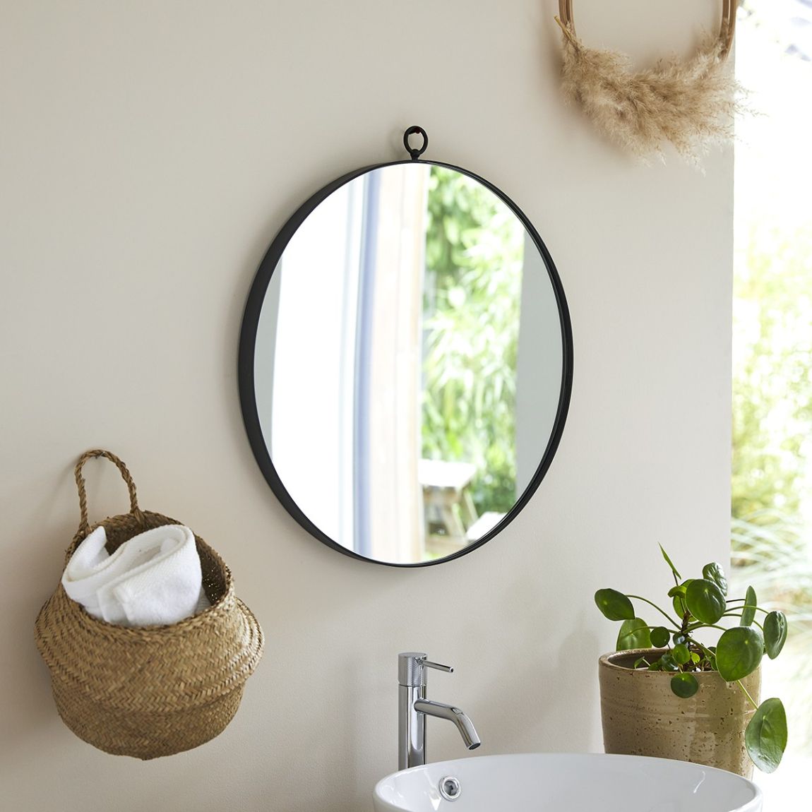 Eliot - Metal Framed Circular Porthole Shape Mirror 50x50 cm Bathroom Living Room Lounge main product photo