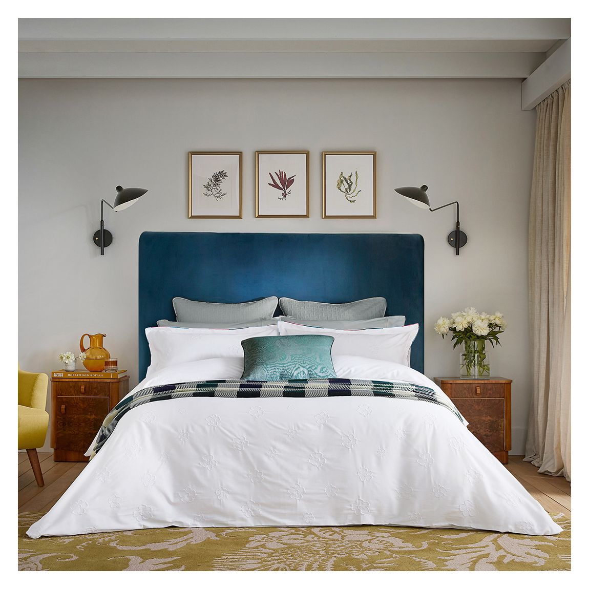 Magnolia Embroidery Superking Duvet Cover, White main product photo
