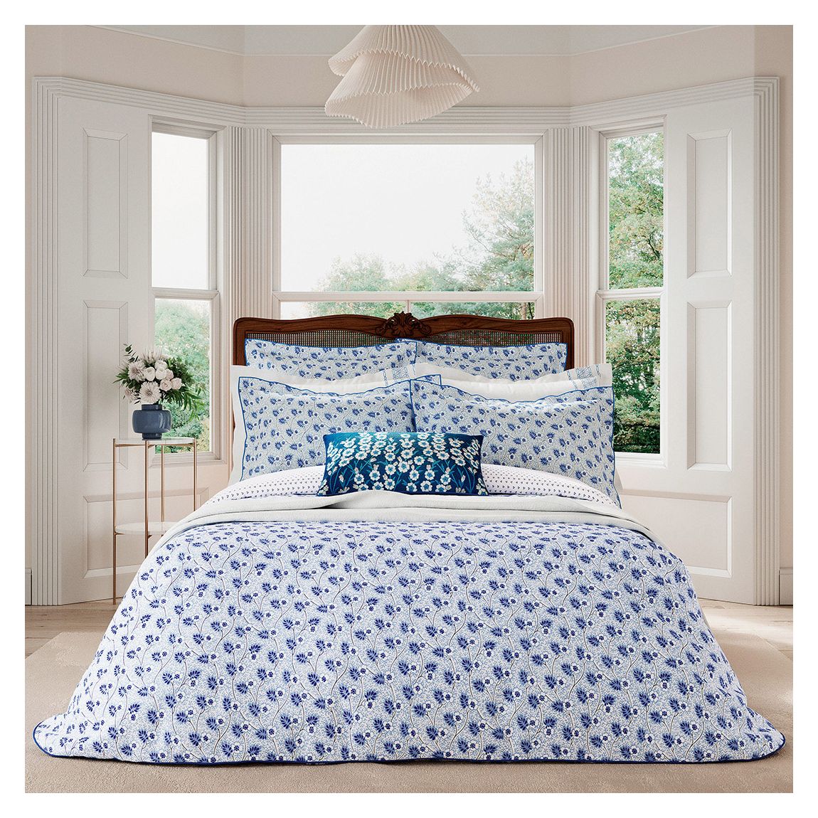 Swanwick Double Duvet Cover, Indigo Blue & White main product photo