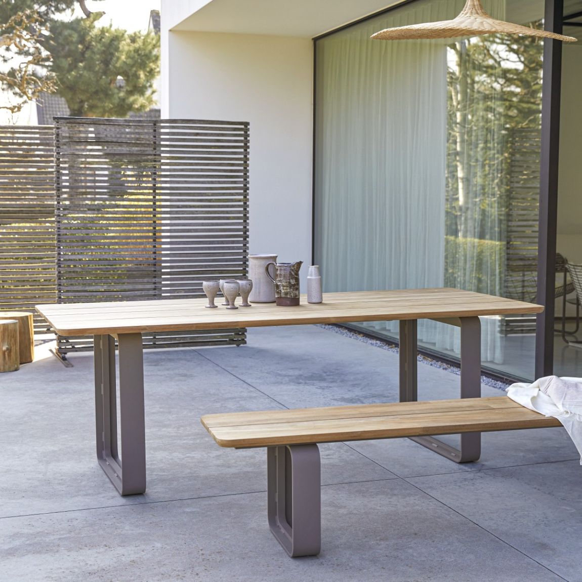 Harper - Solid teak and aluminium garden table main product photo