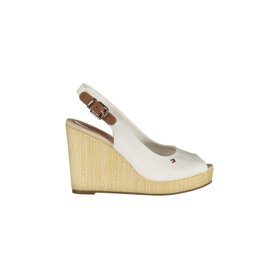 Canvas Slingback Wedge Sandal Wo - White main product photo
