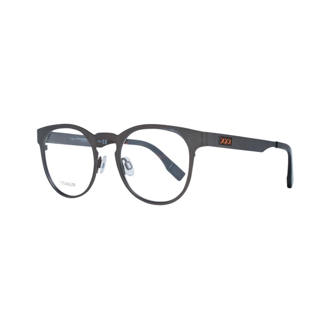 Titanium Round Eyeglasses - Gray Frames For main product photo