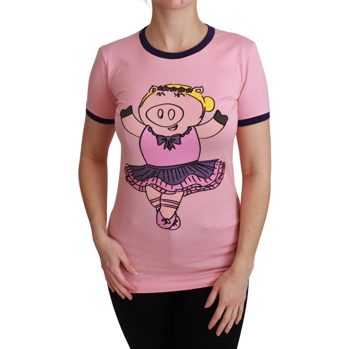 Pig Ballerina TShirt Short Sleeve Wo - Pink T-Shirts main product photo
