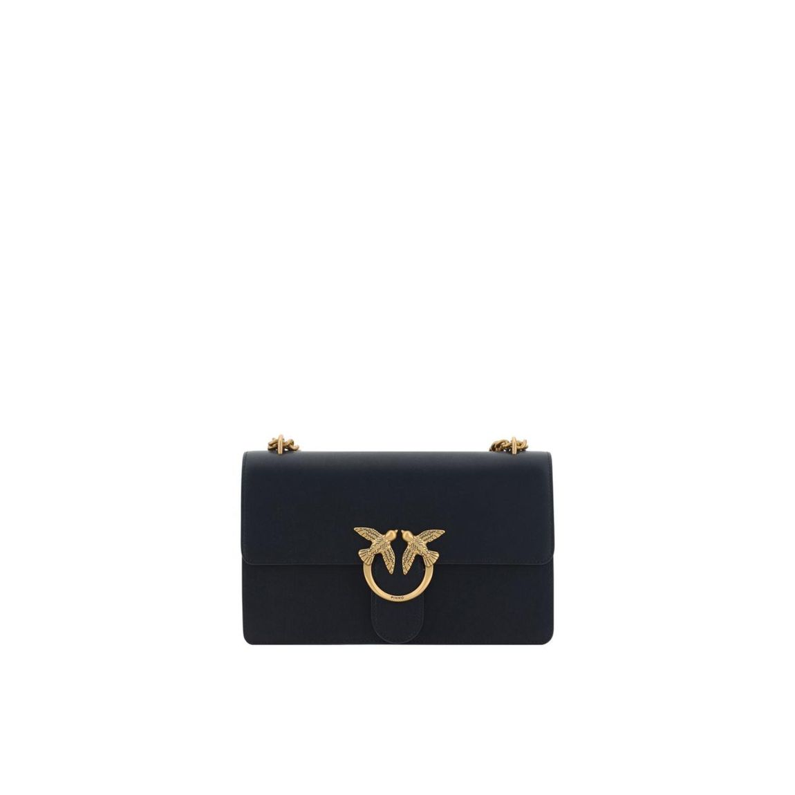 Elegant Flap Closure Shoulder Bag with Chain Strap Wo - Black main product photo