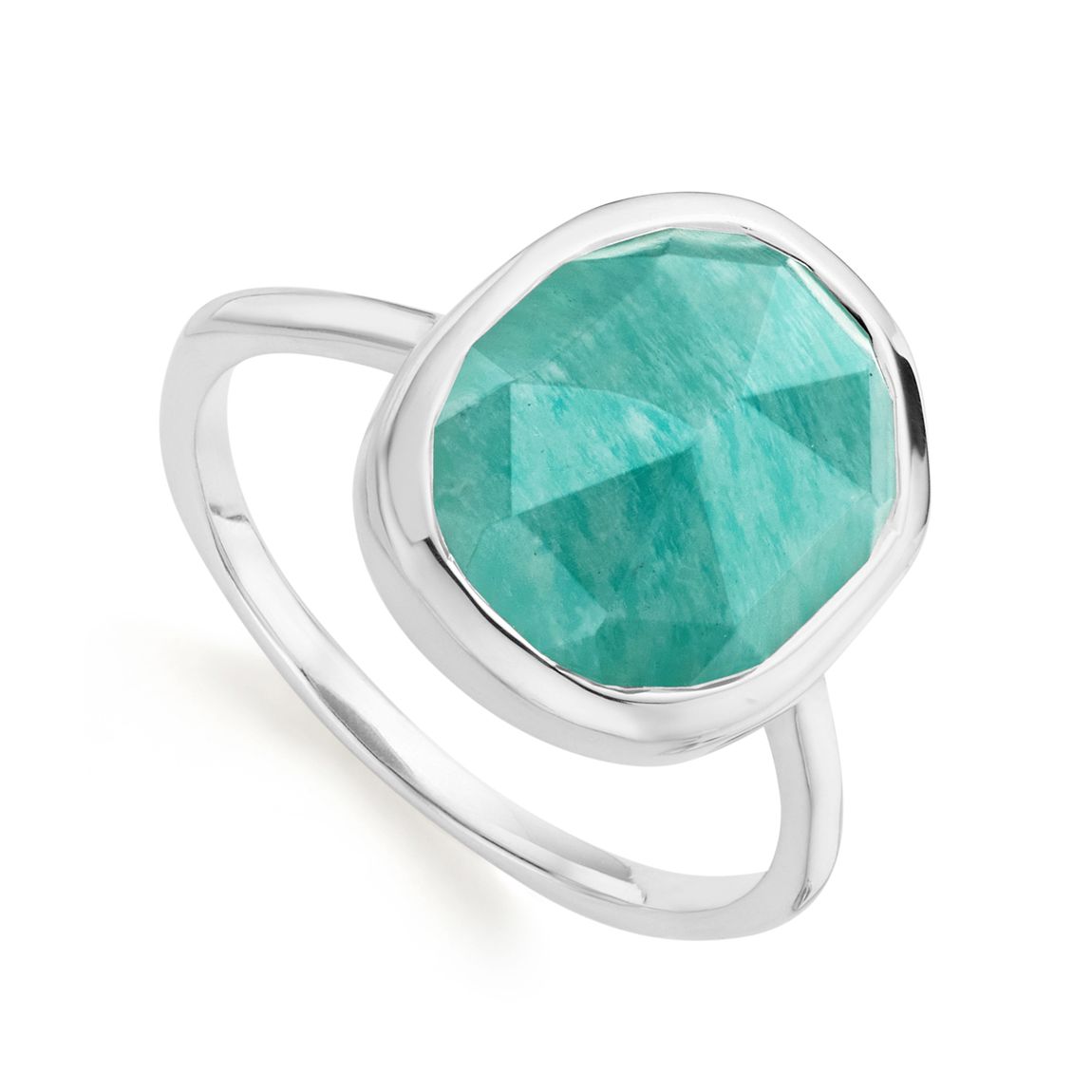 Sterling Silver Siren Gemstone Medium Ring - Amazonite main product photo