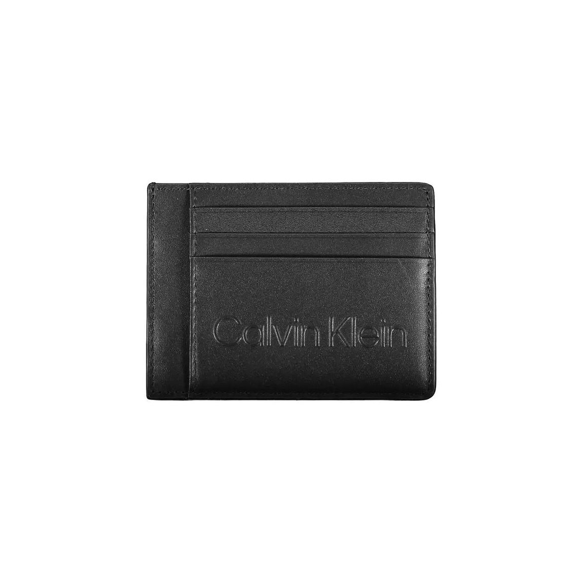 Slim Leather Card Holder - Black Wallets main product photo