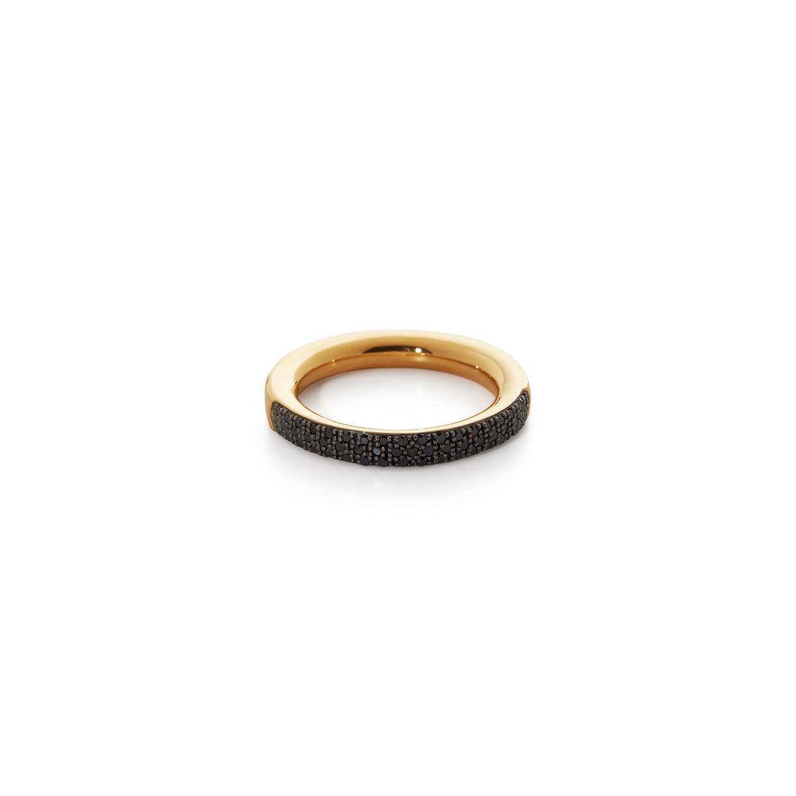 Gold Vermeil Fiji Full Diamond Pave Ring - Black Diamond main product photo