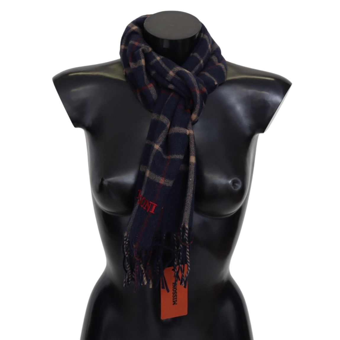 Missoni Plaid Scarf 80 Wool 20 Cashmere - Black Scarves main product photo