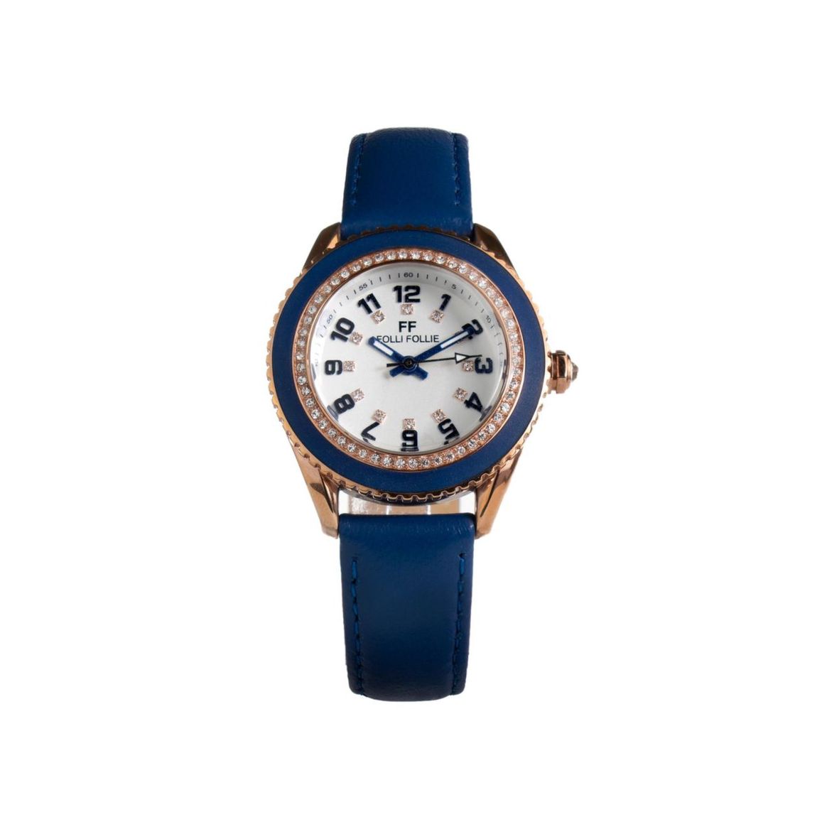 Rose Gold Blue Leather Watch WF1B032SS Wo Watches main product photo