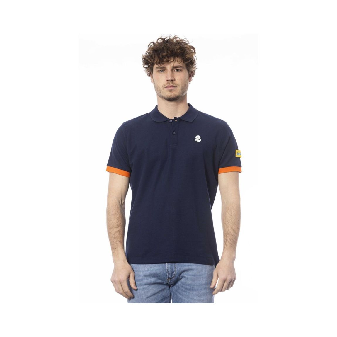 Polo Shirt Short Sleeve Orange Trim - Blue Polos main product photo