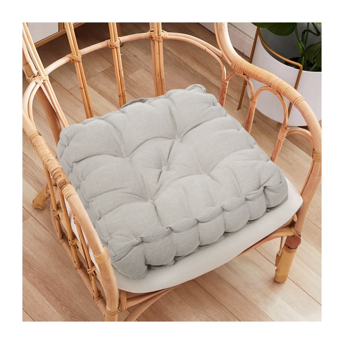 Square Chair Cushion with Handle - Light Grey main product photo