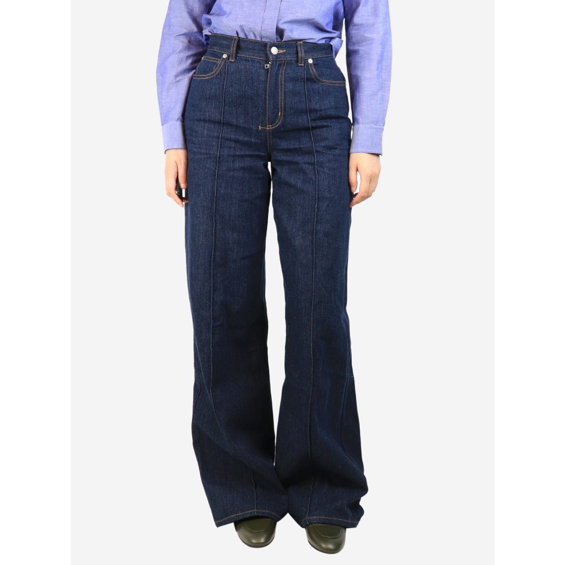 Indigo straight leg jeans main product photo