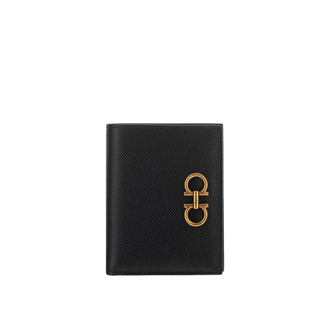 Gancio Leather Bifold Wallet Wo - Black main product photo