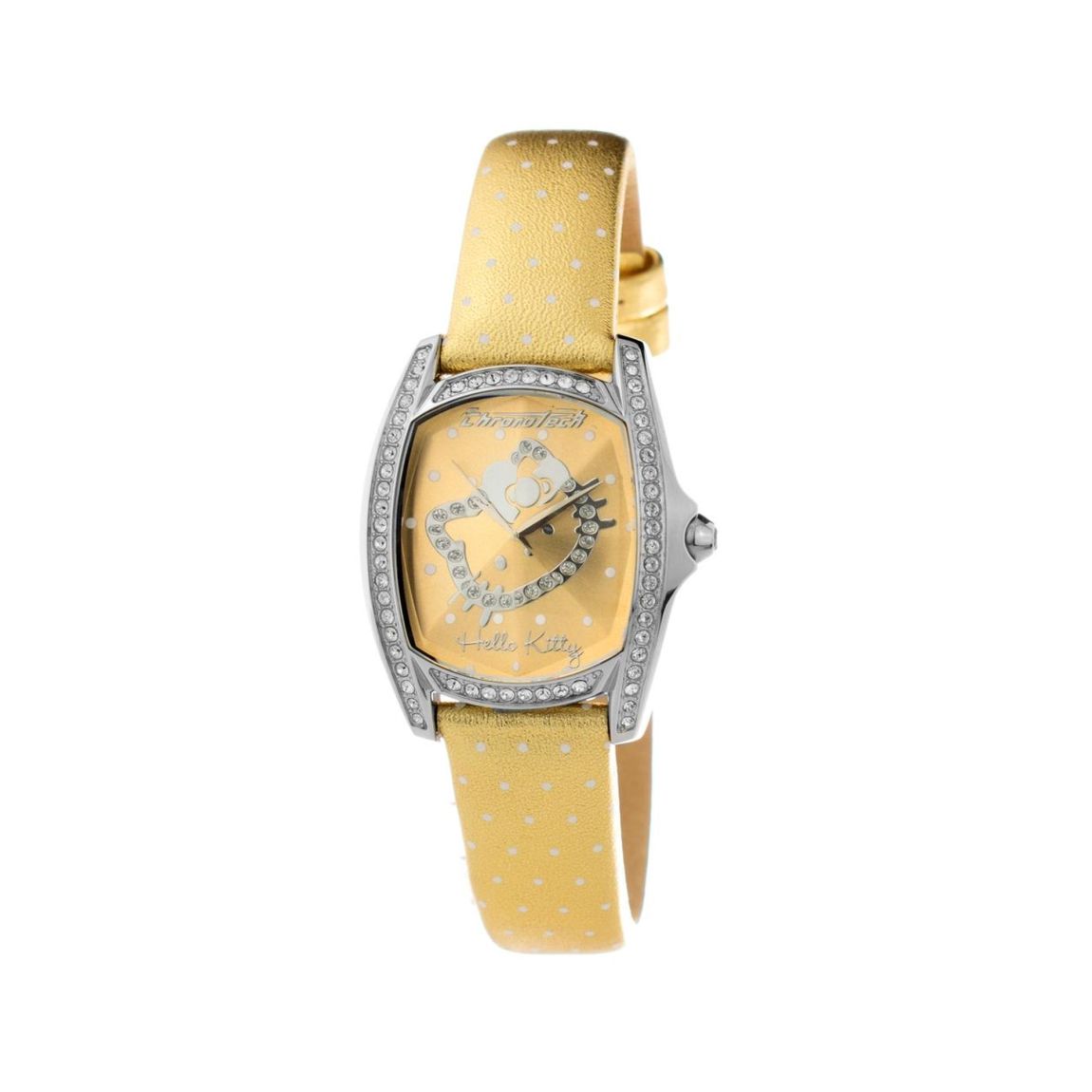 Rectangular Dial Timepiece with Sparkling Accents Wo - Gold Watches main product photo
