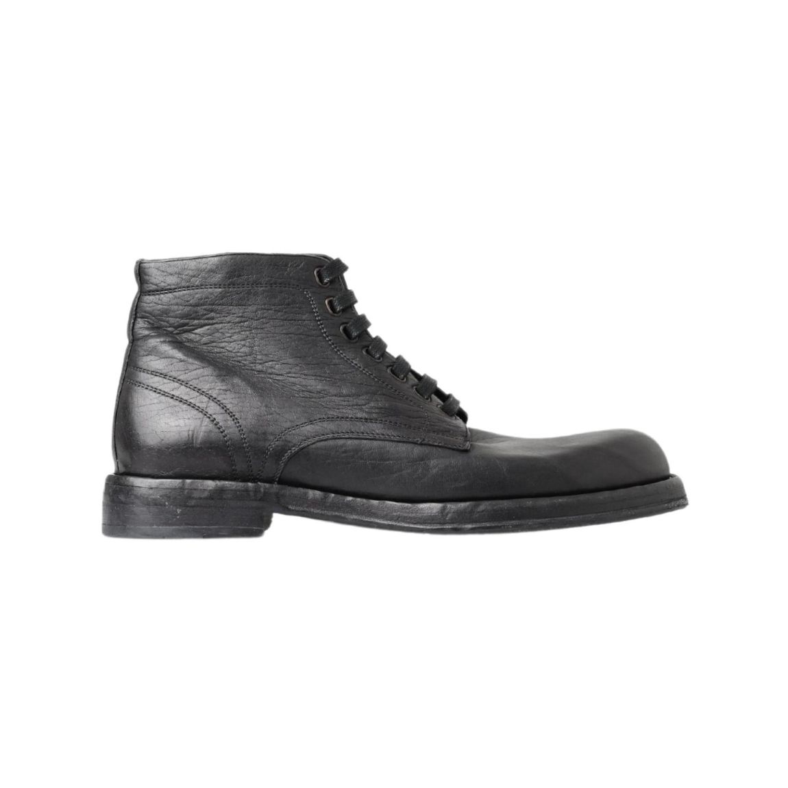 Leather Laceup Boots - Black main product photo