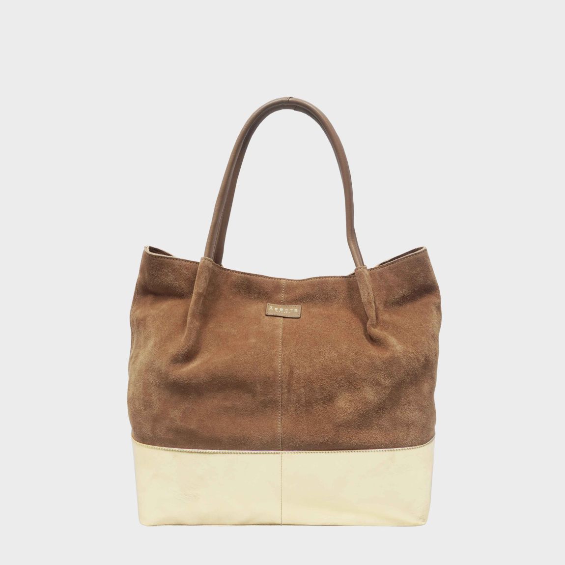 DONNA' Metallic Real Leather Unlined Designer Shopper Bag main product photo