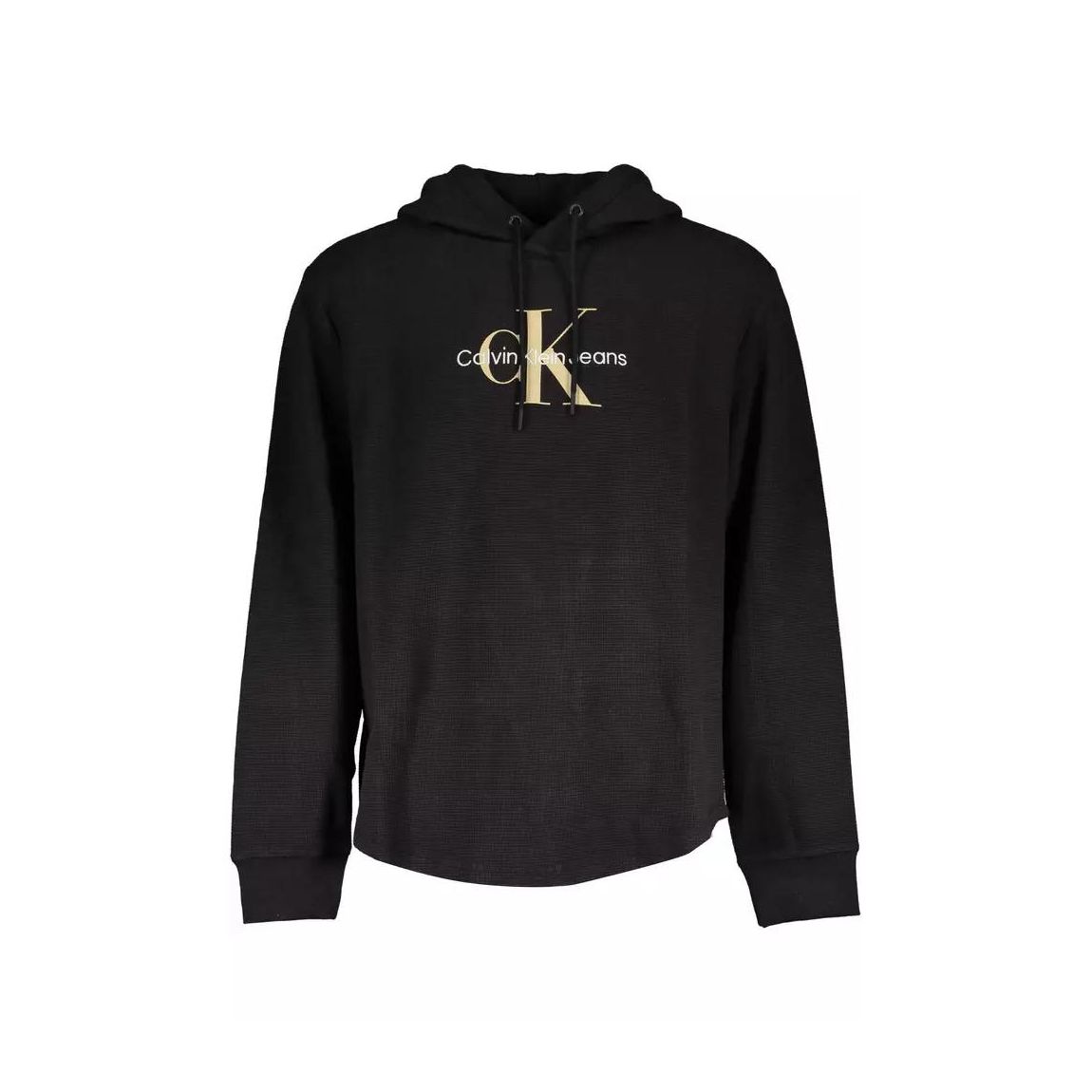 Monogram Waffle Knit Hoodie - Black Sweaters main product photo