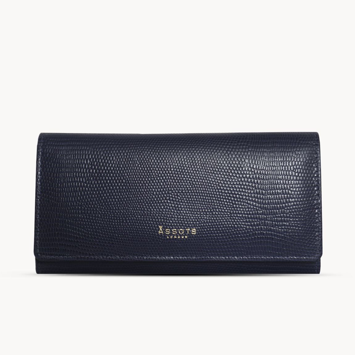 'CLAIRE' Lizard Textured Real Leather Flap Over Purse main product photo