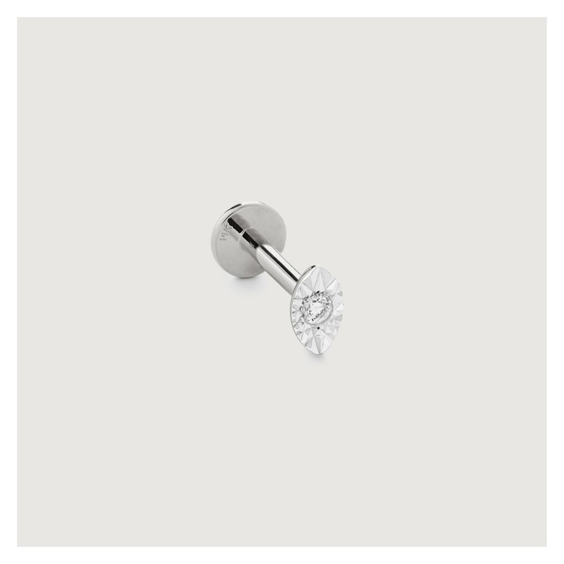 White Gold Marquise Diamond Flat Back Piercing Stud - Lab Grown Diamond main product photo