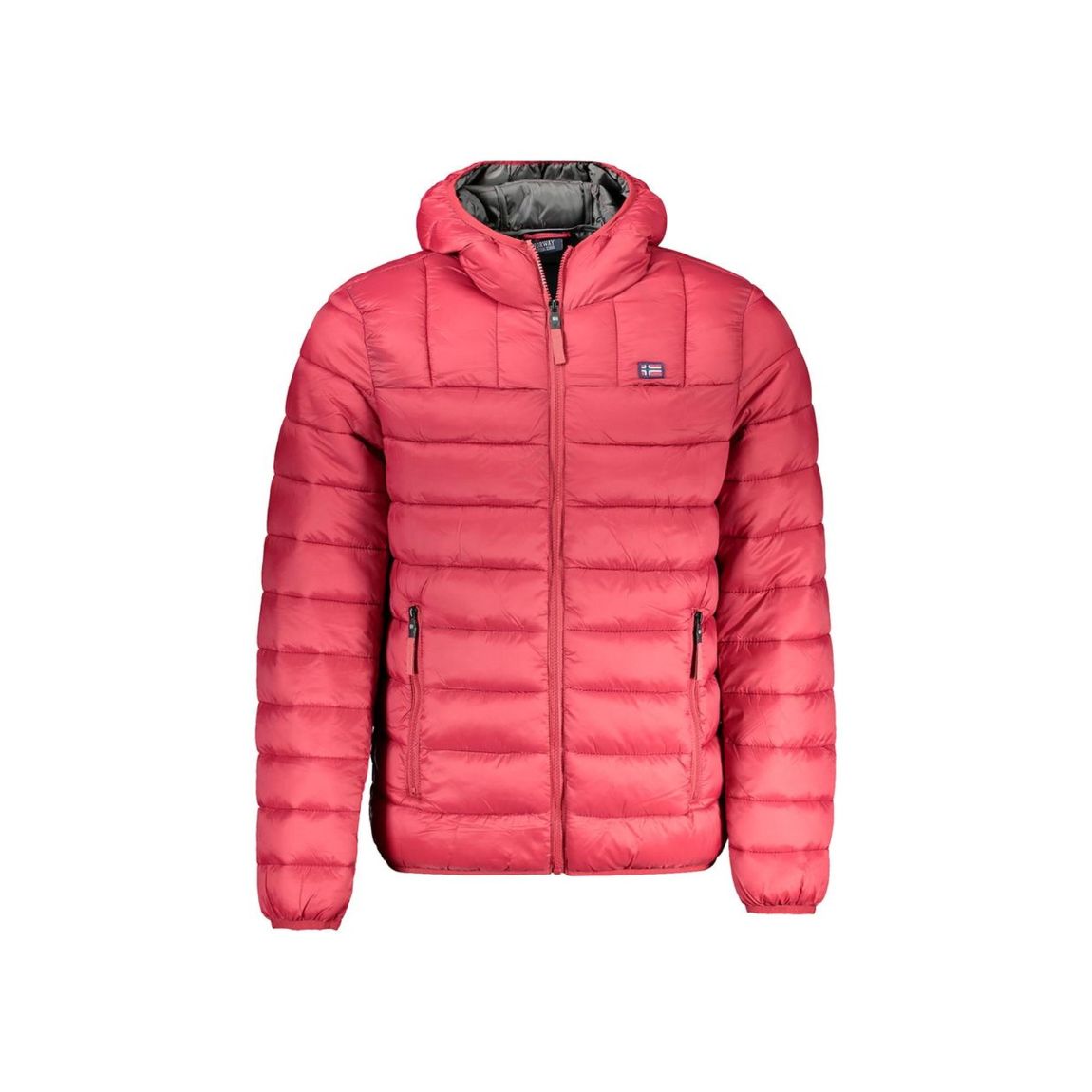 Hooded Padded Jacket Lightweight Packable - Red main product photo